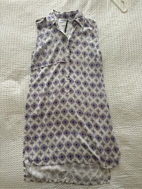 Walker & Wade NWT XS Ikat Print Sleeveless Shirt Dress